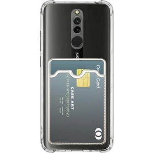 Caseart Xiaomi Redmi 8 Kapak Kamera Korumalı Kartlıklı Darbe Emici Özellikli Şeffaf Silikon Kılıf