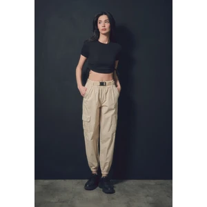 Kargo Cepli Kemerli Keten Pantolon