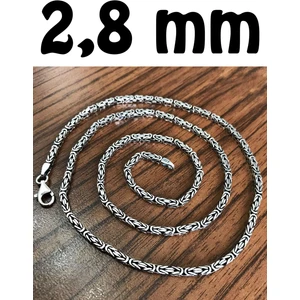 Takı Dükkanı Zincir Kare Kral Model Gümüş Erkek Kolye  MSN18K