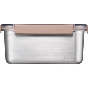 Lockn Lock Paslanmaz Çelik Fırın & Saklama Kabı Dörtgen Kilitli Kahverengi 2,8 lt