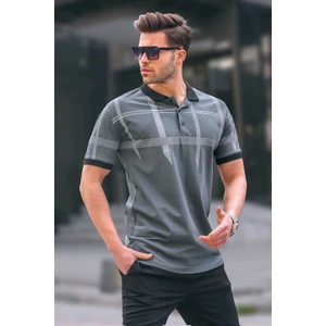 Füme Desenli Polo Yaka Erkek Tişört 6080
