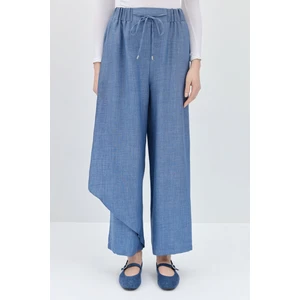 Parça Detaylı Bol Paça Pantolon  Indigo