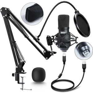 BM-200STA USB Kardioid Condenser Stüdyo Mikrofon Seti