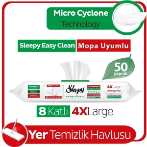 Easy Clean Beyaz Sabun Katkılı Mopa Uyumlu Yer Temizlik Havlusu 50 Yaprak