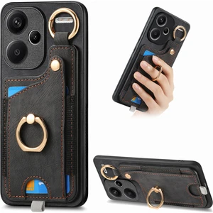 LR Joyful Xiaomi Redmi Note 13 Pro+ 5g Retro Deri Arka Kapak Halkası Kart Tutucu ile (Yurt Dışından)