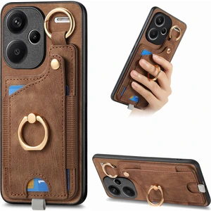 LR Joyful Xiaomi Redmi Note 13 Pro+ 5g Retro Deri Arka Kapak Halkası Kart Tutucu ile (Yurt Dışından)