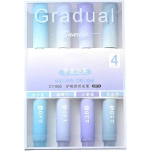 Gradual Mavi Soft Renkler 4lü Fosforlu Kalem Seti