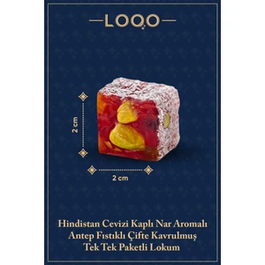 Nar Aromalı Antep Fıstıklı Çifte Kavrulmuş Lokum 1 kg (Tek Tek Paketli)
