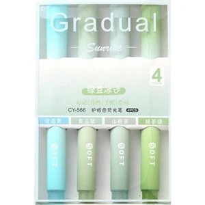 Gradual Yeşil Soft Renkler 4lü Fosforlu Kalem Seti
