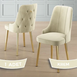 Newa Serisi 1 Adet Sandalye 1.sınıf Babyface Kumaş Gold Kaplama Metal Ayaklı