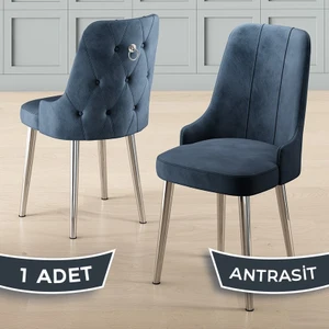 Newa Serisi 1 Adet Sandalye 1.sınıf Babyface Kumaş Krom Kaplama Metal Ayaklı
