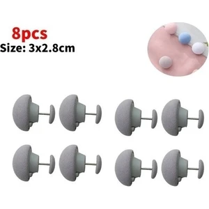8'li Paket Mantar Şeklinde Yorgan Sabitleme Iğnesi Düğmeli Klips Çarşaf Yorgan Kılıfı Sabitle Gri