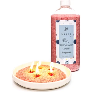 Yaratıcı Inci Tozu Vanilya Sandal Kokulu Pembe Mum (30 Adet Fitil ile BIRLIKTE)-400 gr