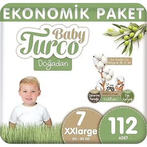 Baby Turco Bebek Bezi Aylık Paket 7 Numara 20-30 kg 112'li