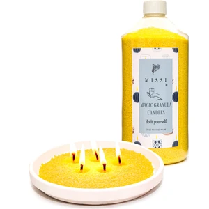 Yaratıcı İnci Tozu White Jasmin Kokulu Sarı Renk Mum (30 adet fitil ile birlikte)-400 gr