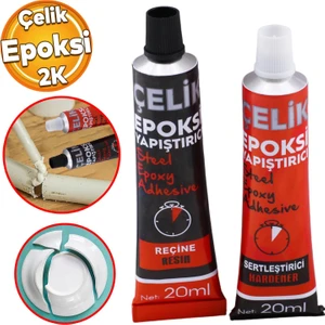 Güçlü Epoksi Yapıştırıcı Metal Plastik Seramik Cam Çelik Yapıştırıcı 20 + 20 gr Hızlı Kuruyan