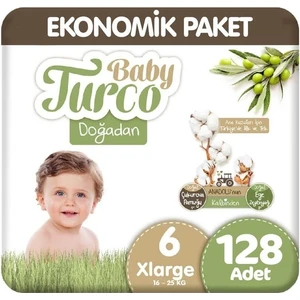 Baby Turco Bebek Bezi Aylık Paket 6 Numara 16-25 kg 128'li