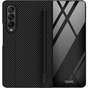 Samsung Galaxy Z Fold 3 Kılıf Kalemlik Bölmeli Droga Kapak Siyah
