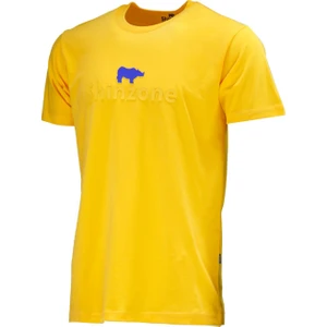 Erkek Bisiklet Yaka Standart Fit Kabartma Göğüs Baskılı Sarı T-Shirt