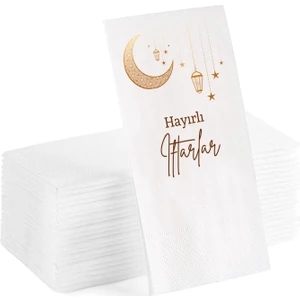 Hayırlı Iftarlar Yazılı Baskılı Sunum Servis Ramazan Peçetesi 20LI