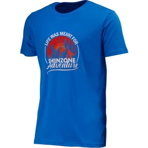 Erkek Bisiklet Yaka Standart Göğüs Baskılı Koyu Mavi T-Shirt