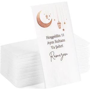 Hoşgeldin 11 Ayın Sultanı Yazılı Baskılı Sunum Servis Ramazan Peçetesi 20LI