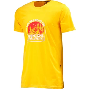 Erkek Bisiklet Yaka Standart Göğüs Baskılı Sarı T-Shirt