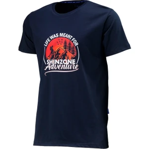 Erkek Bisiklet Yaka Standart Göğüs Baskılı Lacivert T-Shirt