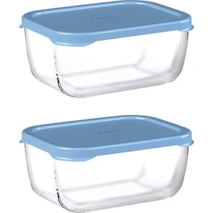 Paşabahçe Snowbox Mavi Kapaklı Cam Saklama Kabı 2'li 53733