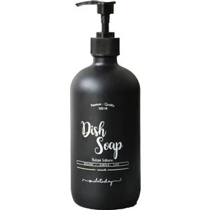 Siyah Cam Bulaşık Sabunu Şişesi - 500 ml