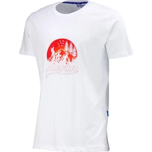 Erkek Bisiklet Yaka Standart Göğüs Baskılı Beyaz T-Shirt