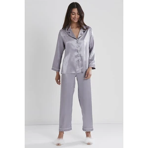 Pierre Cardin 1200 Kadın Saten Pijama Takımı-Royal