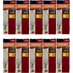 4,9W (40W) 2700K (Sarı Işık) E14 Duylu LED Ampul (10 Adet)