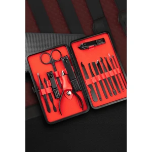 Profesyonel Çok Fonksiyonlu 17 Parça Manikür Seti Deri Cüzdanlı Pedikür Seti