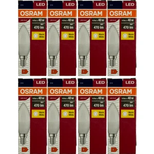 4,9W (40W) 2700K (Sarı Işık) E14 Duylu LED Ampul (8 Adet)
