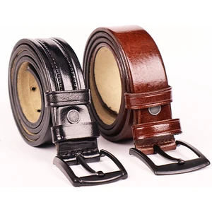 Deri Köseli Kahverengi ve Siyah Erkek Kemeri 3,5 cm