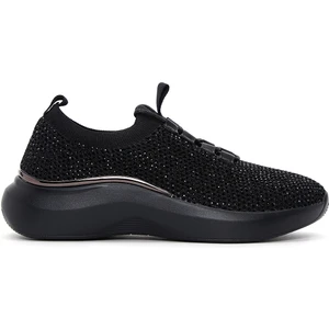 Zero Kadın Siyah Kalın Tabanlı Taşlı Sneaker 24SFD43106F