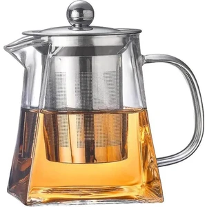 Tomurcuk Home Süzgeçli Cam Demlik Isıya Dayanıklı 950 ml