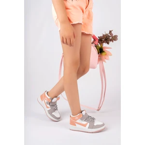 Çocuk Sneakers Unisex Suni Deri Kaymaz Taban Renkli Mevsimlik Cırt Cırtlı Bağcıklı