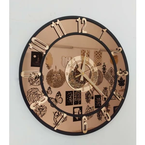 Gerçek Aynalı Cam Duvar Saati