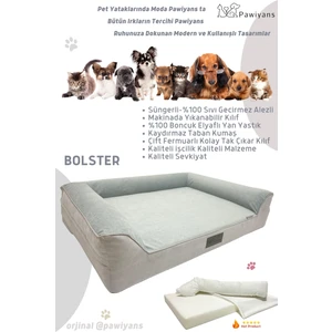 Bolster Üst Kalite Köpek Yatağı Süngerli,sıvı Geçirmez Alez Kılıflı