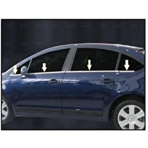 Ebal Oto Citroen C4 HB Krom Cam Çıtası 8 Prç 2005-2010 Model Arası Uyumlu Paslanmaz çelik