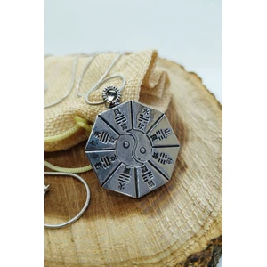 Paslanmaz Çelik Madalyon Ying Yang Çift Taraflı Gümüş Rengi Parlak Kararmaz Çelik Kolye Unisex Kolye