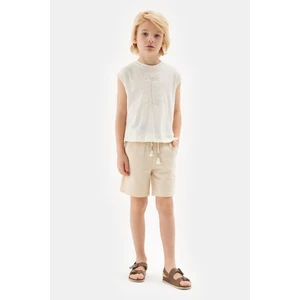 Erkek Çocuk Ekru Tshirt 23SS2NB3546