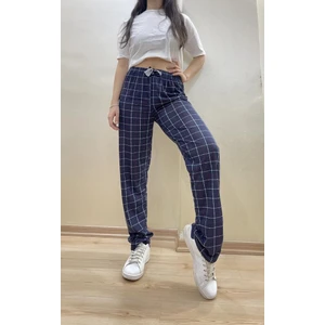 Kadın Lastikli Bel %100 Pamuklu Kurdeleli Desenli Pijama Altı