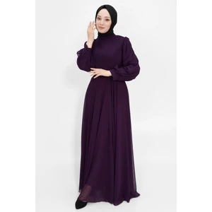 By Coolest Butik 4105 Kruvaze Yaka Şifon Kumaş Tesettür Abiye