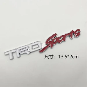 Toyota Trd Sports Yazısı Çamurluk Bagaj Yazı Beyaz Kırmızı Gümüş Gölgeli Metal 3D Krom Kaliteli