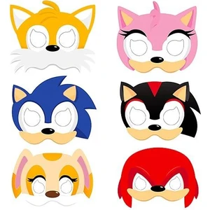 Doğum Günü Maske 6 Lı  Sonic Kirpi