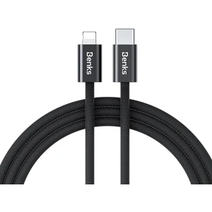 iPhone Kablo Benks D46 Type-C To Lightning Örgülü Şarj ve Data Kablosu 60W 2 Metre 3.0 Siyah
