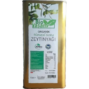 Bio Yaşam Organik Soğuk Sıkım Zeytinyağı 5 lt